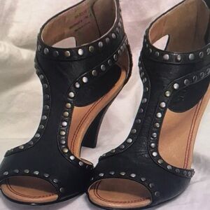 Trask Black Studded Heels